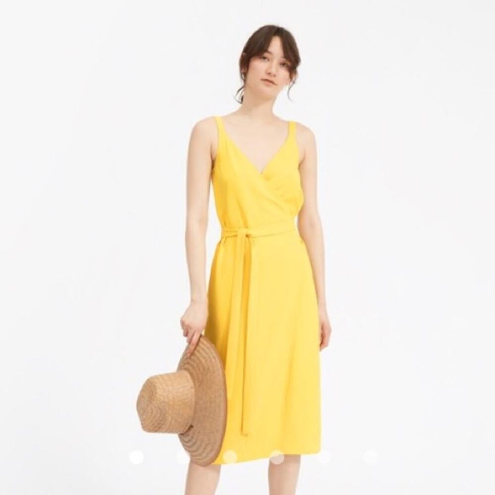 Everlane Yellow Midi Wrap Dress